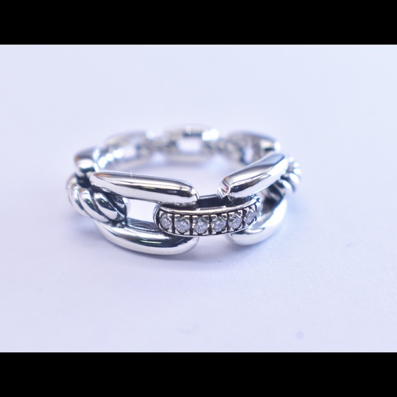 David Yurman chain ring in silver